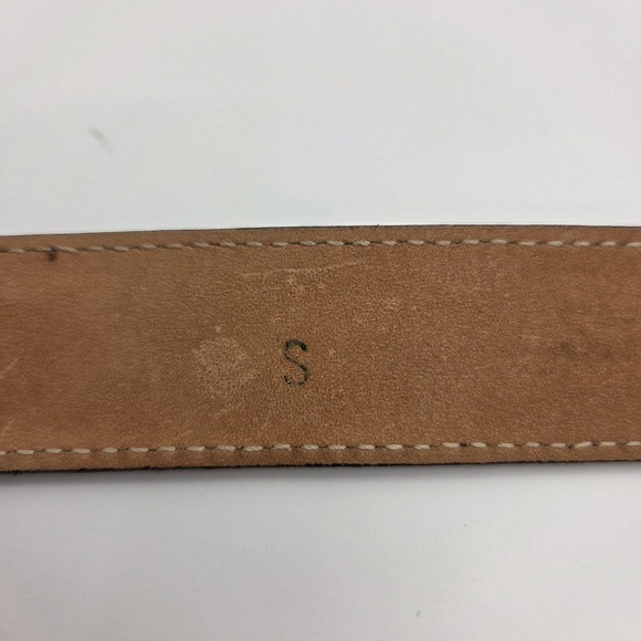 Streets Ahead Brown Croc Embossed Leather Western Belt Gold Silver Buckle USA Sm main image 6